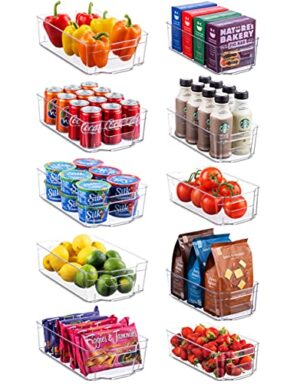Set Of 10 Refrigerator Organizer Bins – 5 Wide And 5 Narrow Stackable Fridge Organizers For Freezer, Kitchen…